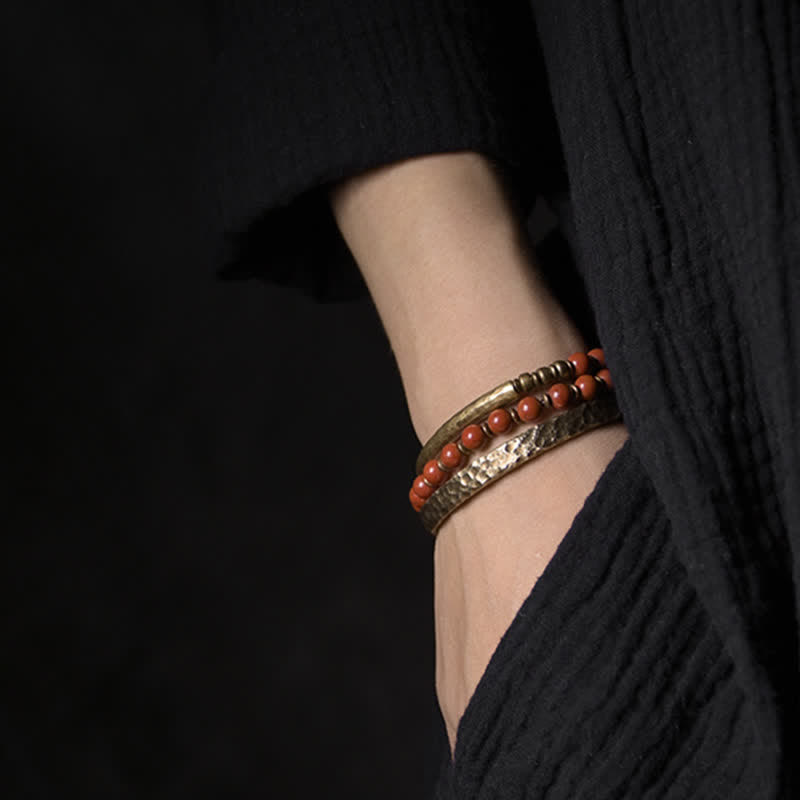 BWOOOH Simple Design Copper Wealth Cuff Bracelet