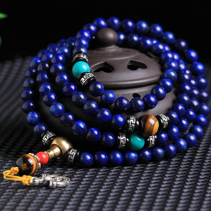 BWOOOH 108 Beads Lazurite Positive Bracelet Mala