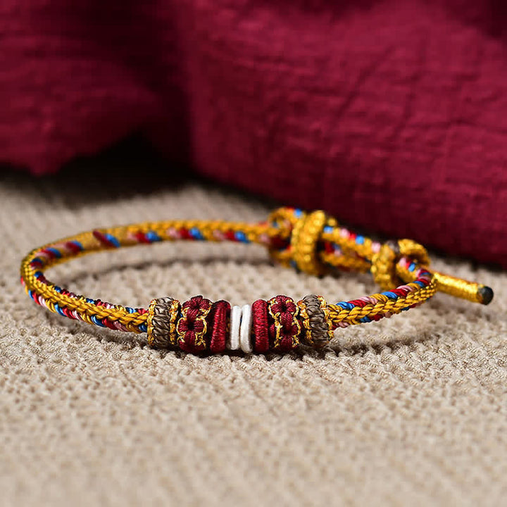 BWOOOH Handmade Dunhuang Color Luck Braid String Bracelet