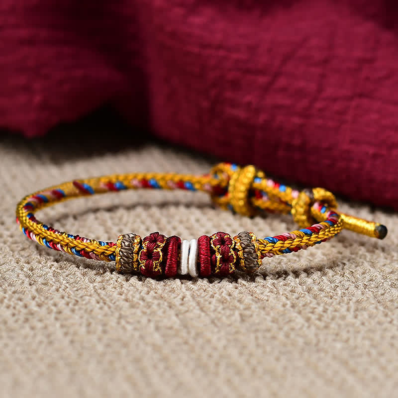 BWOOOH Handmade Dunhuang Color Luck Braid String Bracelet