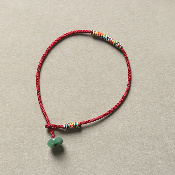 BWOOOH Tibetan Handmade Green Aventurine Luck Protection Braided Rope Bracelet