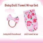 17"-20" Dollreborns®Adorable baby Swaddle Blanket And Headband Set