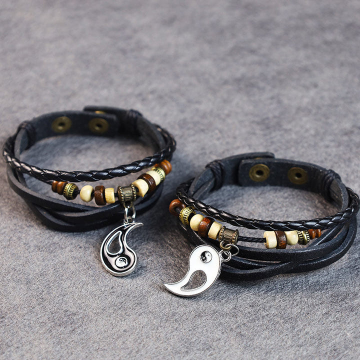 BWOOOH Yin Yang Pendant Couple Balance Bracelet