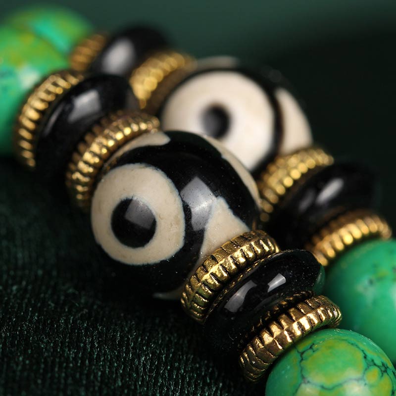 BWOOOH Tibetan Turquoise Mala Balance Necklace Bracelet