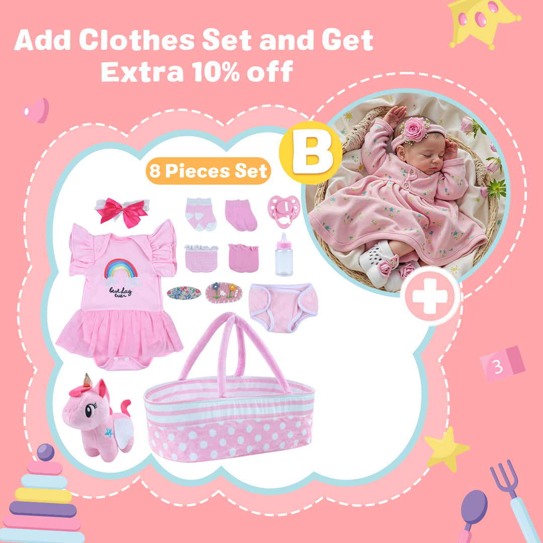 [Heartbeat & Sound] 20" Lifelike Poseable Newborn Dolls Kids Play Gift Reborn Baby Doll Girl Sinou