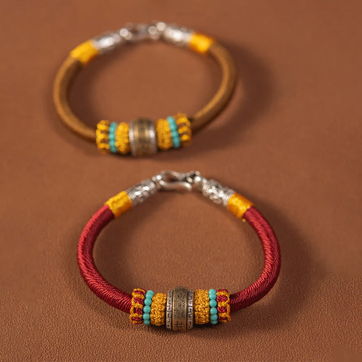 BWOOOH Handmade Tibetan Amulet King Kong Knot Luck Protection Braided Bracelet