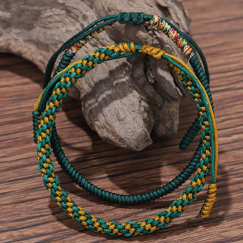 BWOOOH 3 PCS Tibetan Copper Beads Healing Protection Luck Bracelet Set