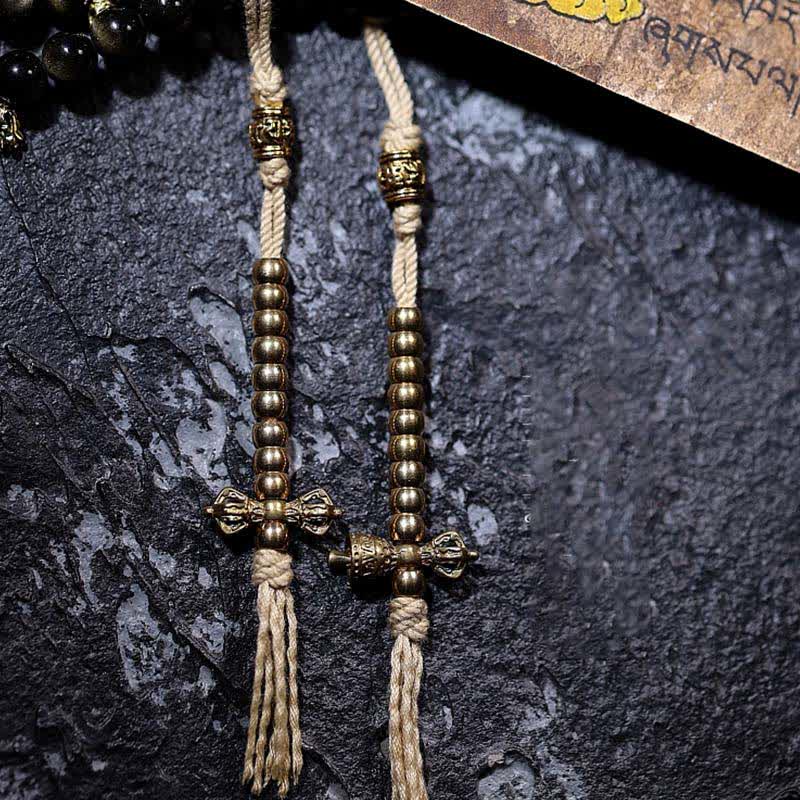 BWOOOH 108 Mala Beads Gold Sheen Obsidian Tiger Eye Eagle&