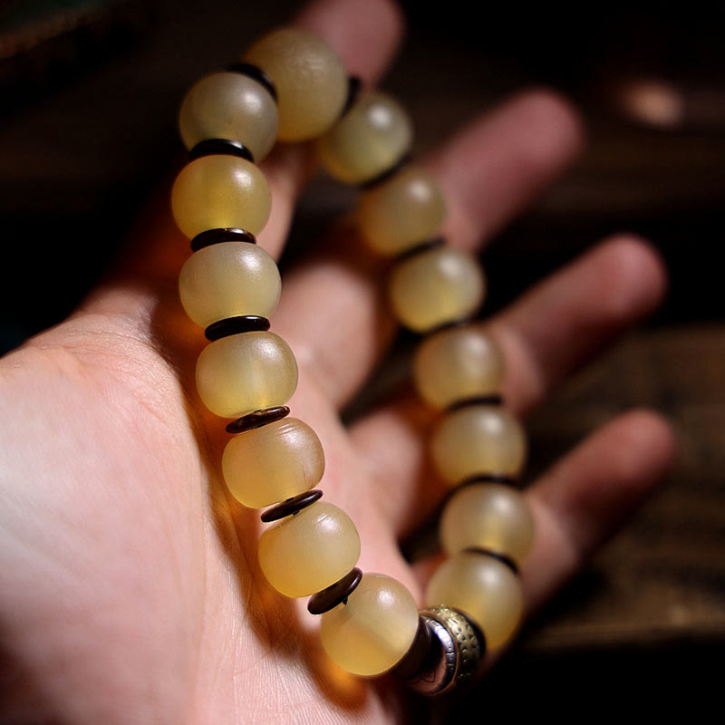 BWOOOH Handmade Tibetan Sheep Horn Om Mani Padme Hum Auspiciousness Bracelet