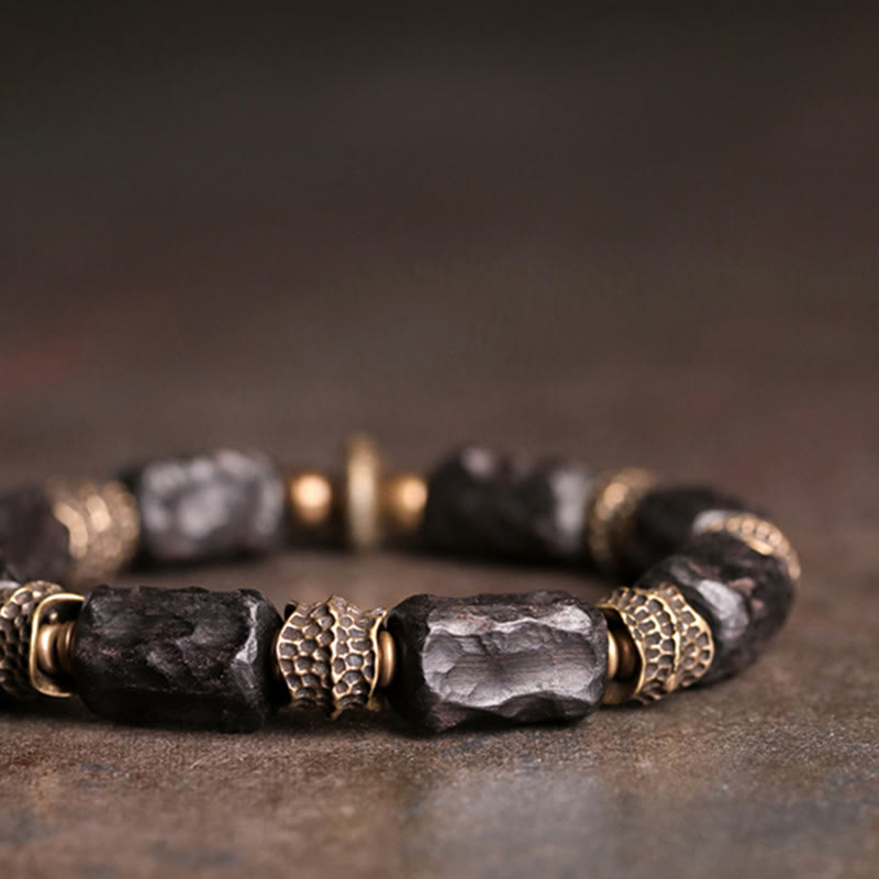 BWOOOH Tibetan Ebony Wood Copper Calm Peace Bracelet | natural stone spiritual bracelet for healing and mindful living