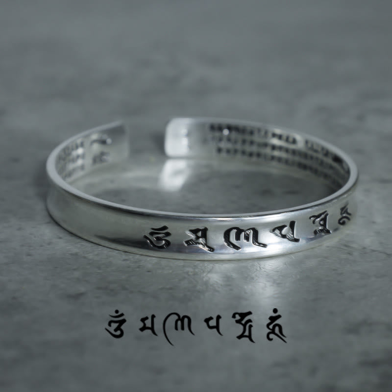BWOOOH Tibetan Mantra White Copper Bracelet