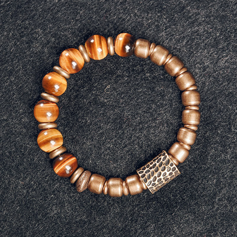 BWOOOH Tiger Eye Stone Copper Protection Bracelet