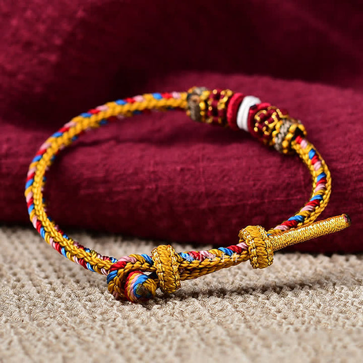 BWOOOH Handmade Dunhuang Color Luck Braid String Bracelet