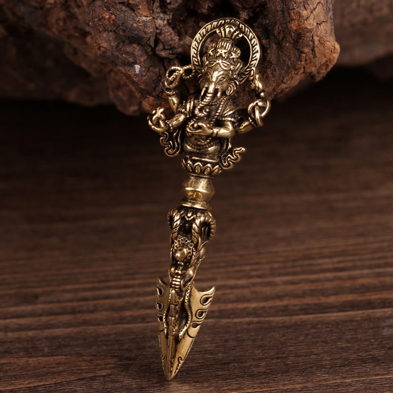 BWOOOH Tibetan Ganesh Ganpati Elephant God of Wealth Dorje Vajra Spiritual Power Necklace Pendant