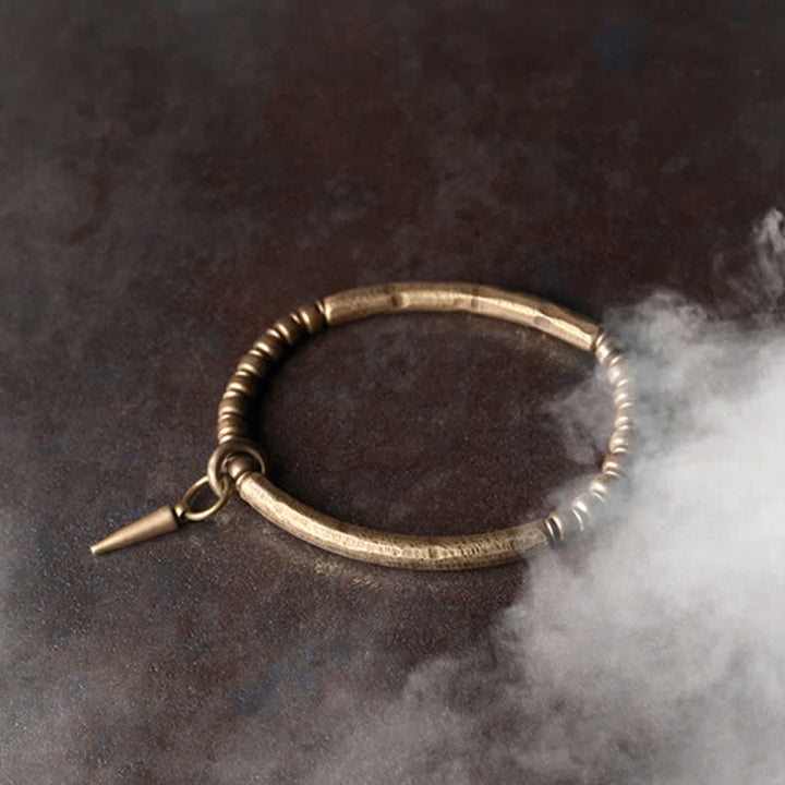 BWOOOH Lava Rock Stone Copper Balance Cuff Bracelet Bangle
