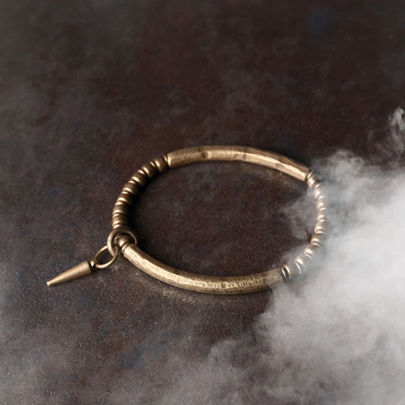 BWOOOH Lava Rock Stone Copper Balance Cuff Bracelet Bangle