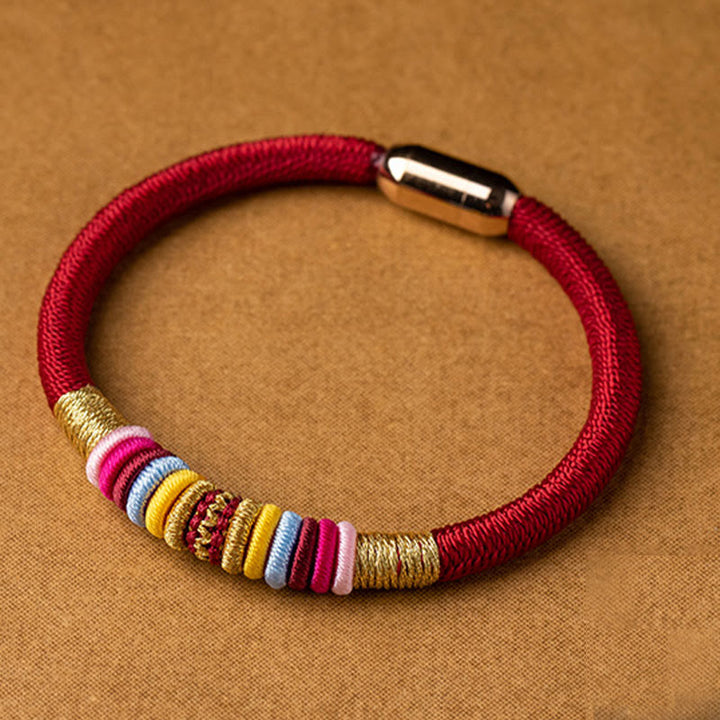 BWOOOH Tibetan Handmade King Kong Knot Protection Magnetic Buckle Braided Bracelet  -  natural stone Tibetan bracelet for sp...