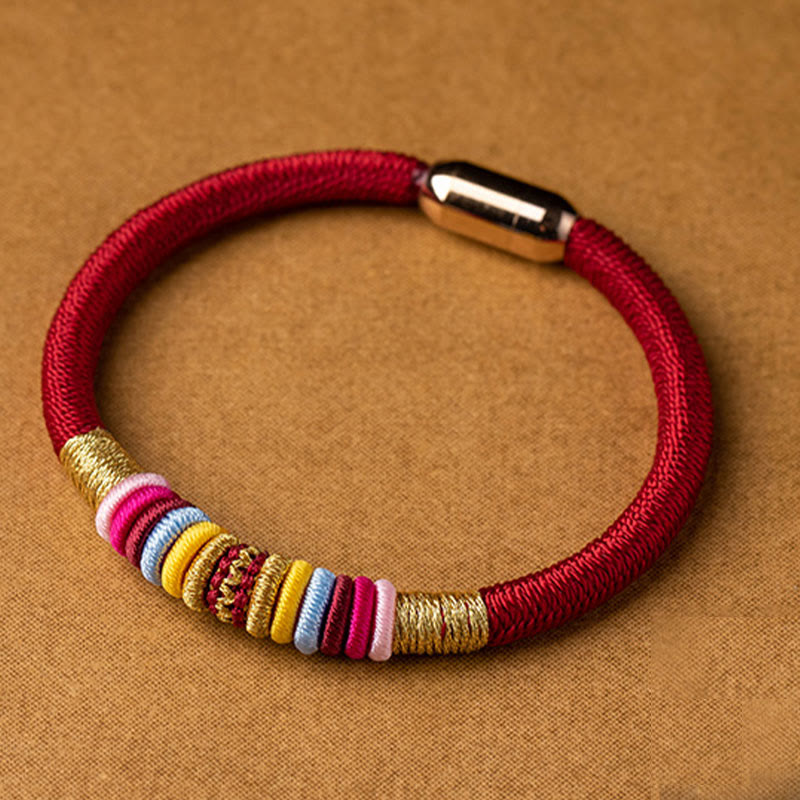 BWOOOH Tibetan Handmade King Kong Knot Protection Magnetic Buckle Braided Bracelet  -  natural stone Tibetan bracelet for sp...