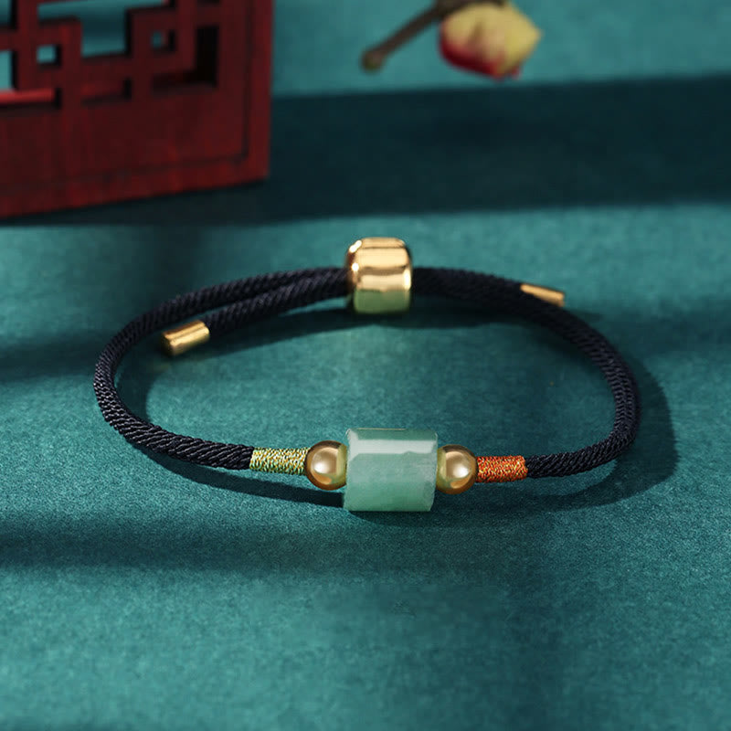 BWOOOH Tibet Handmade Green Aventurine Red Stone Malachite Luck Protection Braided Rope Bracelet  -  Green Aventurine Tibeta...