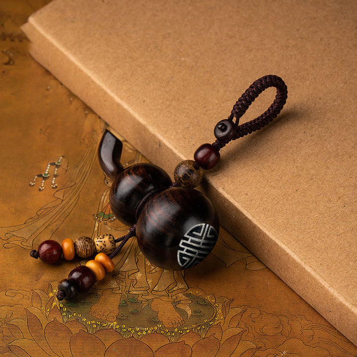 BWOOOH Tibetan Ebony Small Leaf Red Sandalwood Gourd Luck