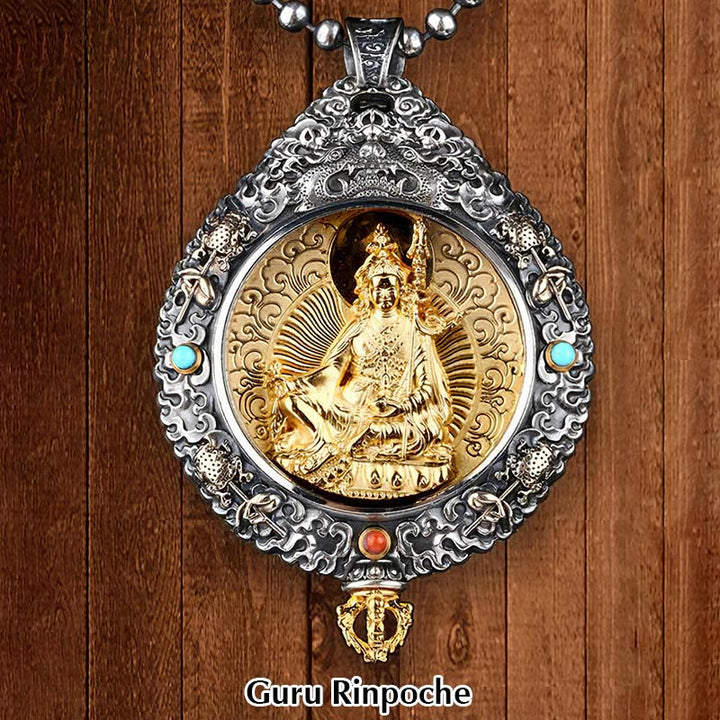 BWOOOH Chinese Zodiac Natal Buddha Thangka Nine Palaces Eight Diagrams Wealth Rotatable Necklace Pendant