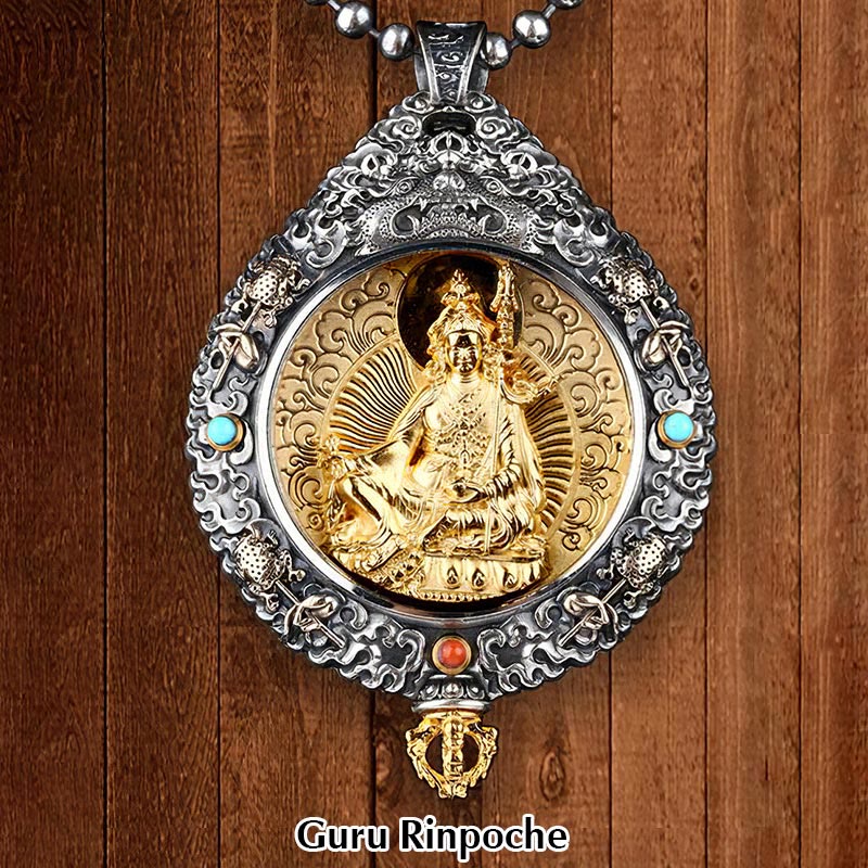 BWOOOH Chinese Zodiac Natal Buddha Thangka Nine Palaces Eight Diagrams Wealth Rotatable Necklace Pendant