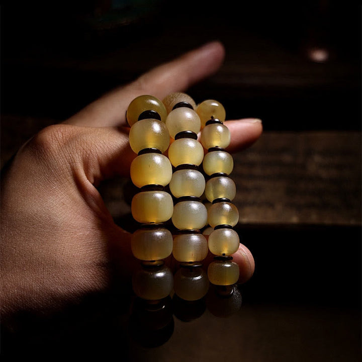 BWOOOH Handmade Tibetan Sheep Horn Om Mani Padme Hum Auspiciousness Bracelet