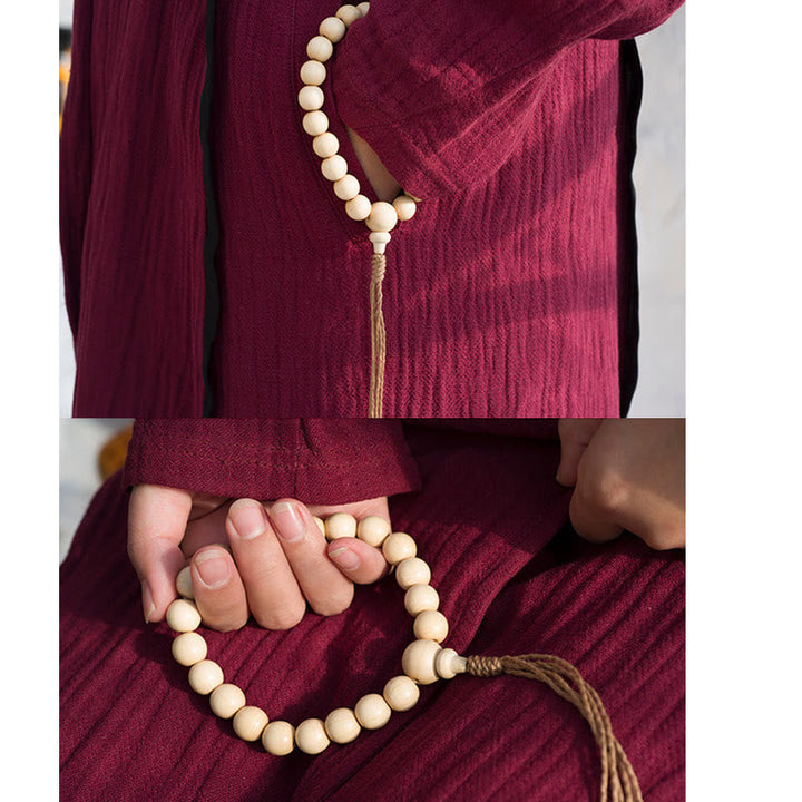BWOOOH Natural Abelia Biflora Wood Blessing Wrist Mala