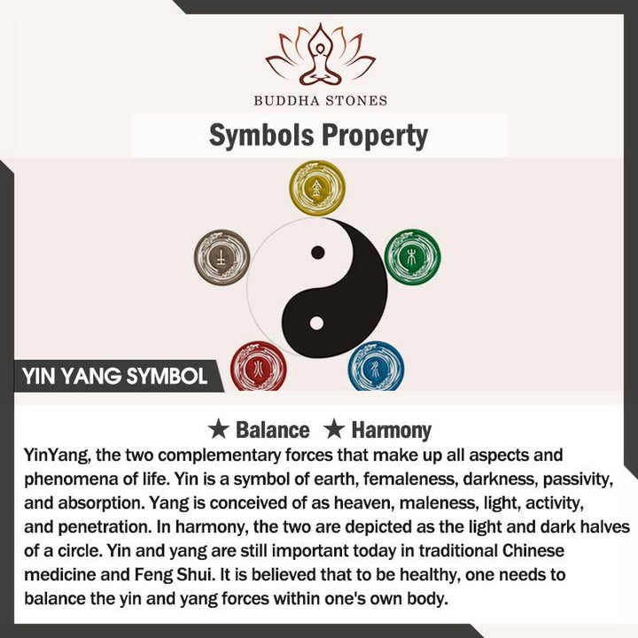 BWOOOH Ebony Wood Chinese Character Yin Yang Engraved Gourd Balance Bracelet