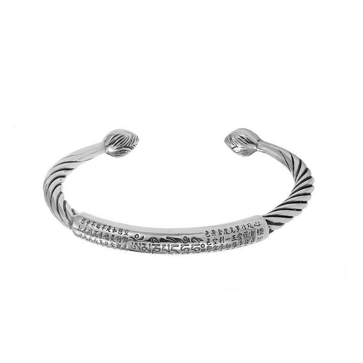 BWOOOH Tibetan Om Mani Padme Hum Heart Sutra Purity Cuff Bracelet