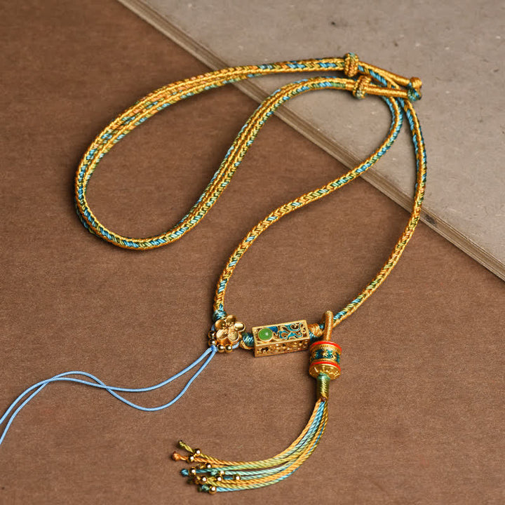 BWOOOH Colorful String Copper Wealth Necklace Pendant