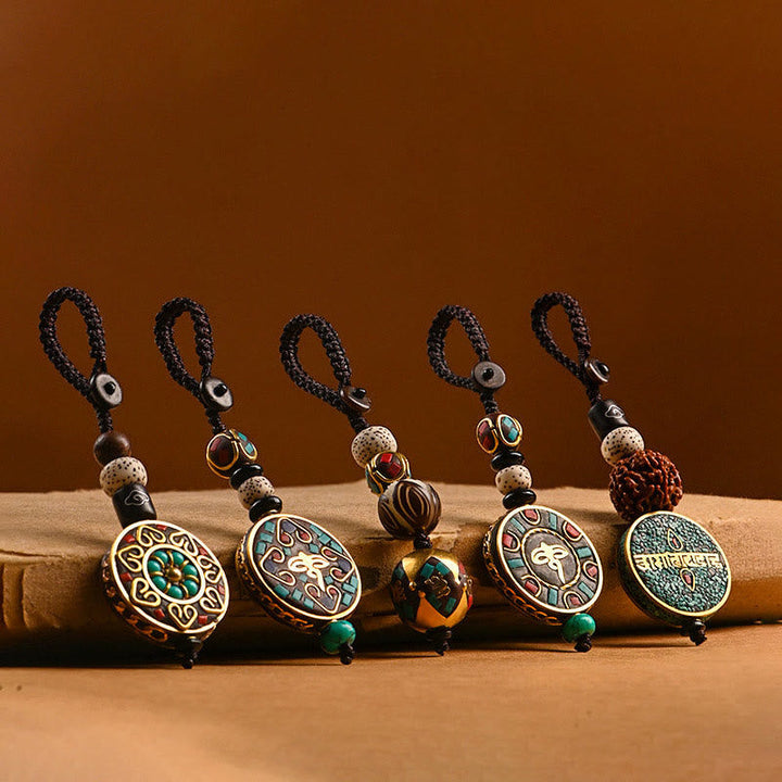 BWOOOH Tibetan Om Mani Padme Hum Bodhi Seed Peace Key Chain | Bodhi Seed Tibetan bracelet