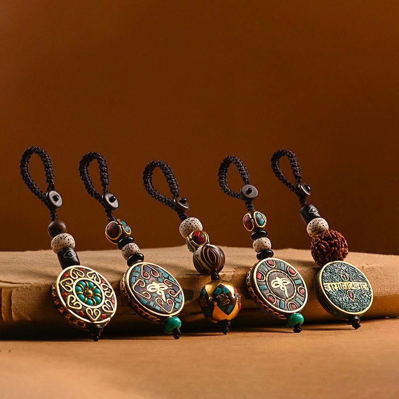BWOOOH Tibetan Om Mani Padme Hum Bodhi Seed Peace Key Chain | Bodhi Seed Tibetan bracelet