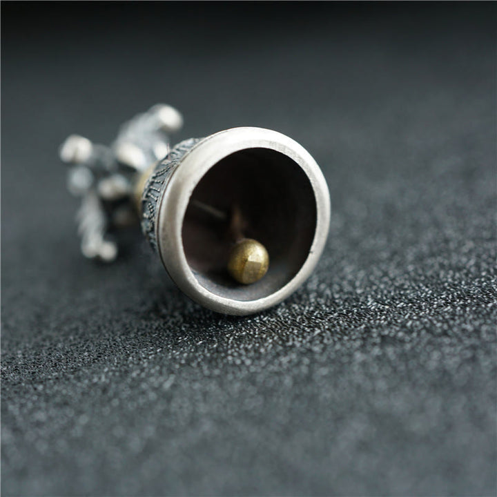 BWOOOH Tibet 925 Sterling Silver Om Mani Padme Hum Dorje Bell Vajra Engraved Enlightenm | Sterling Silver