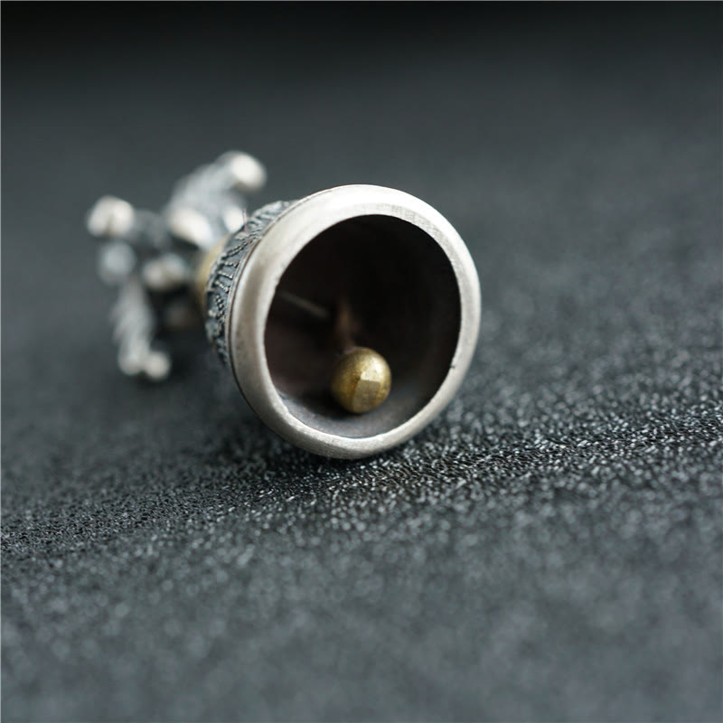 BWOOOH Tibet 925 Sterling Silver Om Mani Padme Hum Dorje Bell Vajra Engraved Enlightenm | Sterling Silver