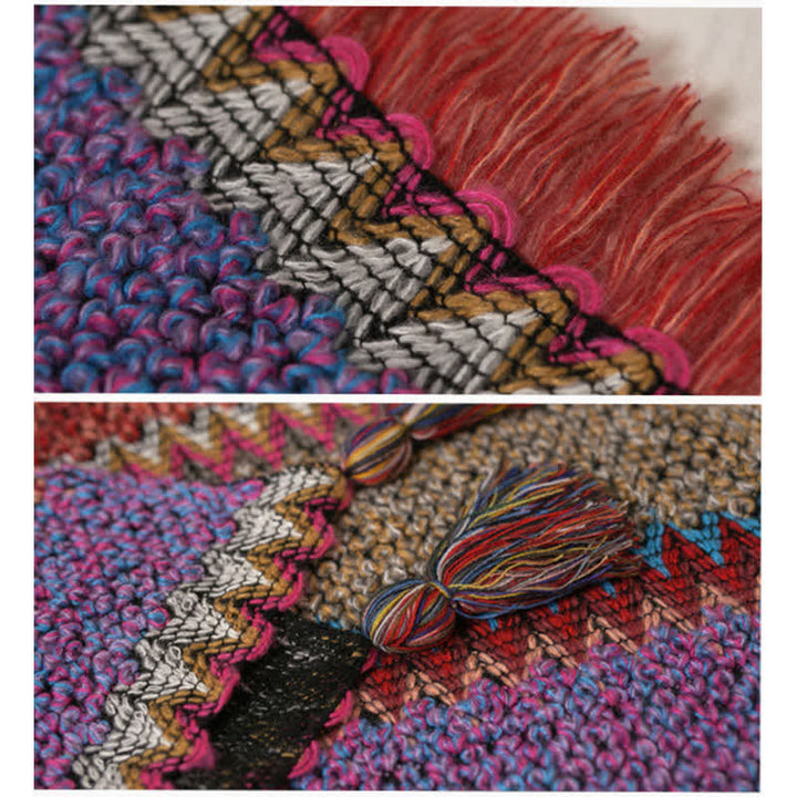 BWOOOH Tibetan Shawl Warm Cloak Tibetan Tassel Scarf