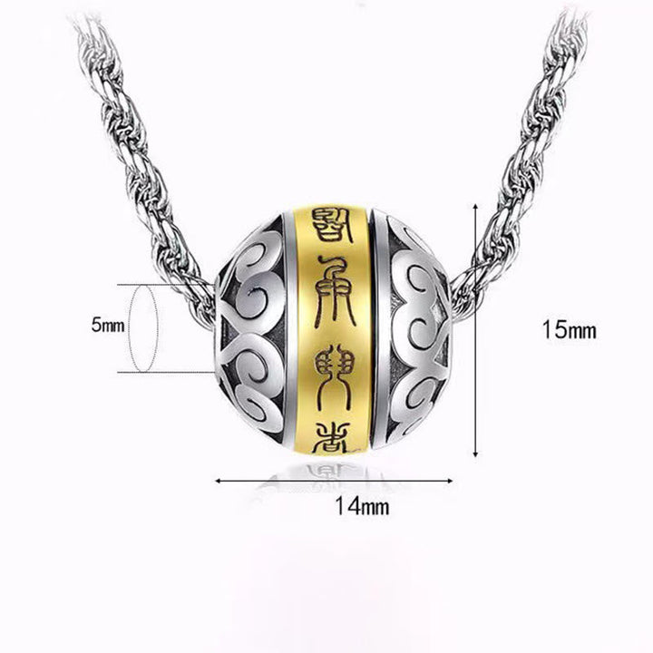 BWOOOH Taoist Nine Character Mantra Amulet Balance Rotatable Necklace Pendant