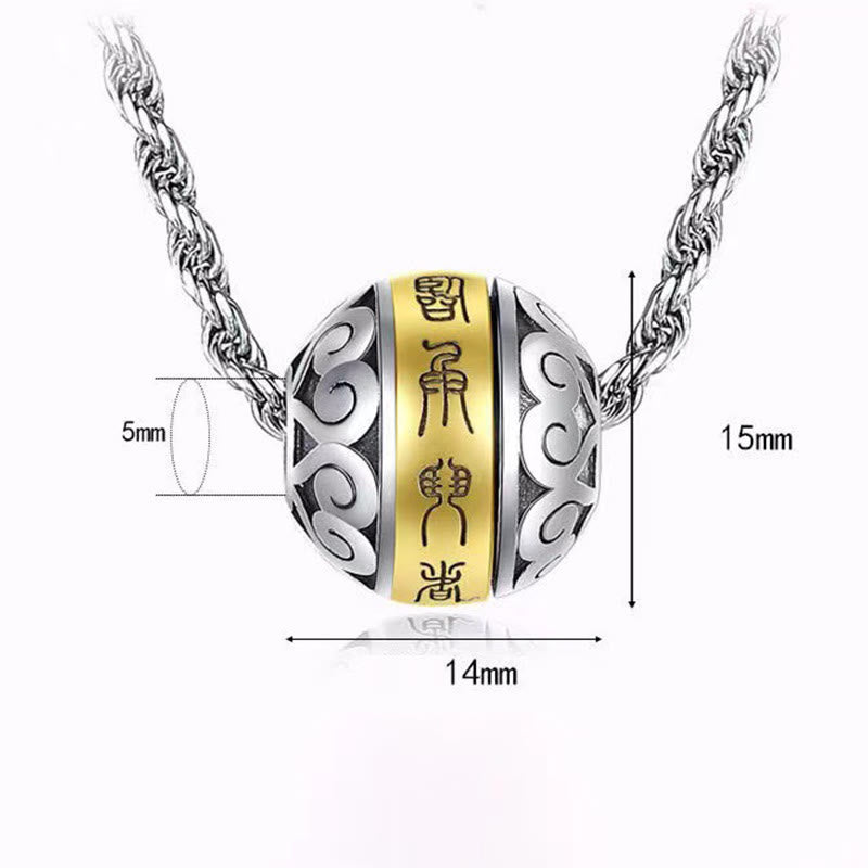 BWOOOH Taoist Nine Character Mantra Amulet Balance Rotatable Necklace Pendant