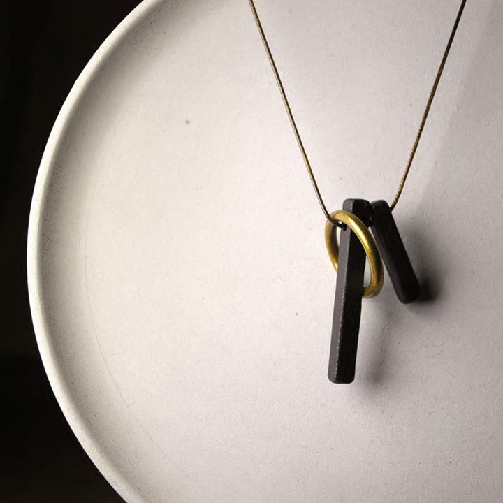BWOOOH Zen Circle Ebony Wood Enlightenment Necklace Pendant