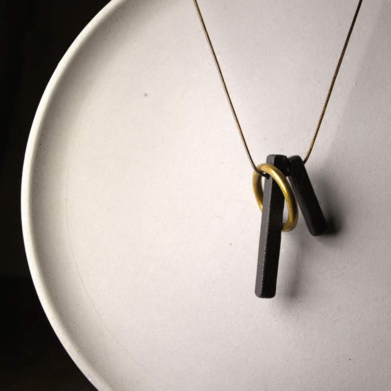 BWOOOH Zen Circle Ebony Wood Enlightenment Necklace Pendant