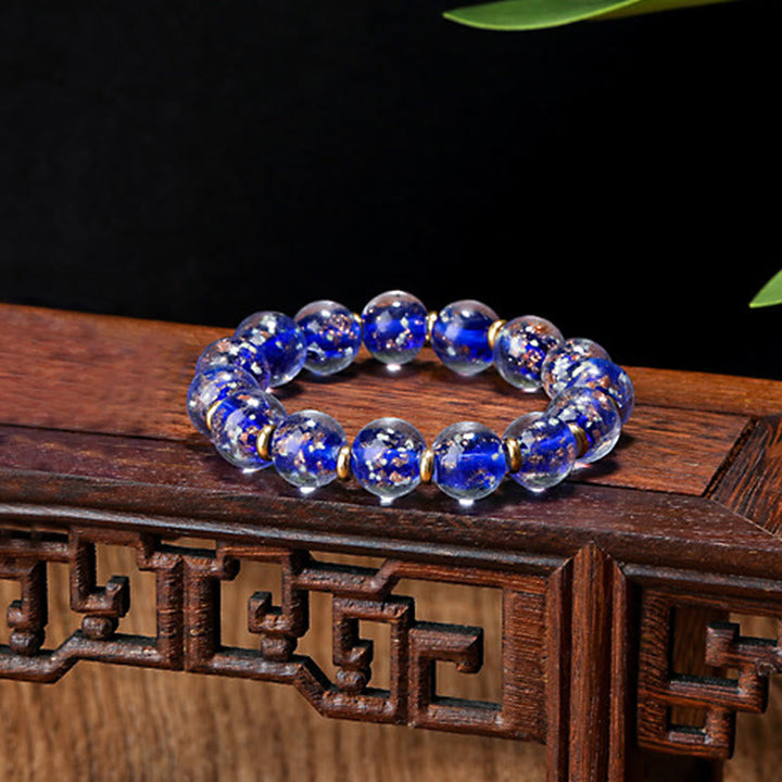 BWOOOH Gold Swallowing Beast Family Charm Luminous Fluorescent Liuli Glass Bead Success Bracelet