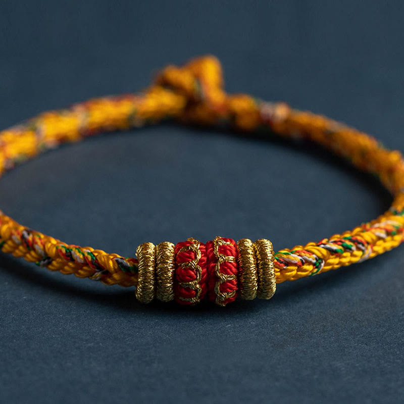 BWOOOH Tibet Handmade Chinese Zodiac Natal Buddha Luck Strength Braided String Bracelet