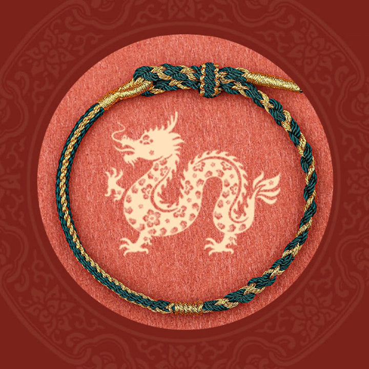 BWOOOH Handmade Chinese Zodiac Rabbit Rooster Rat Horse Dragon Protection Braid String Bracelet