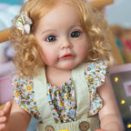 22-inch All-Silicone Realistic Rebirth Doll - Blonde Luna Style, Full Body Soft Silicone, Movable and Water-Suitable, Realistic and Cute Companion Doll