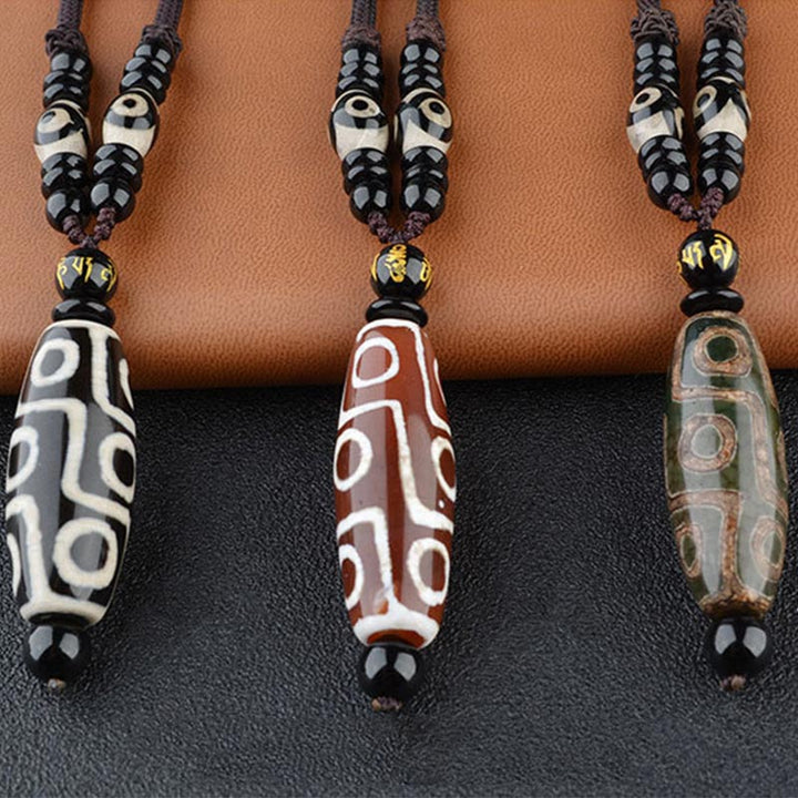 BWOOOH Nine-Eye Dzi Bead Wealth Protection Necklace