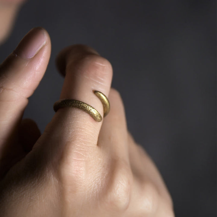 BWOOOH Simple Design Copper Luck Adjustable Ring