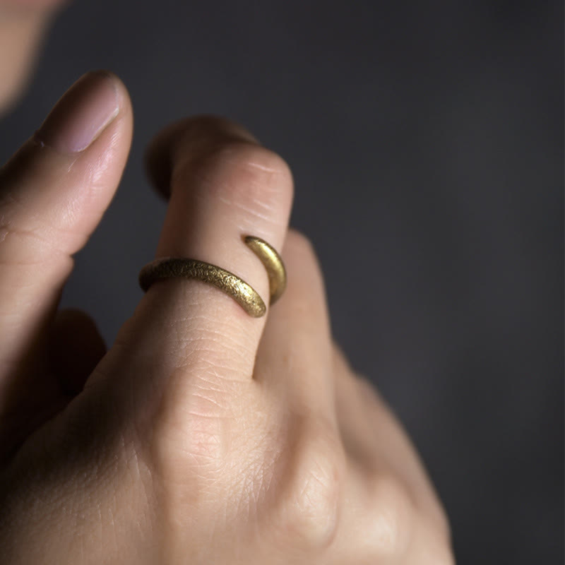 BWOOOH Simple Design Copper Luck Adjustable Ring