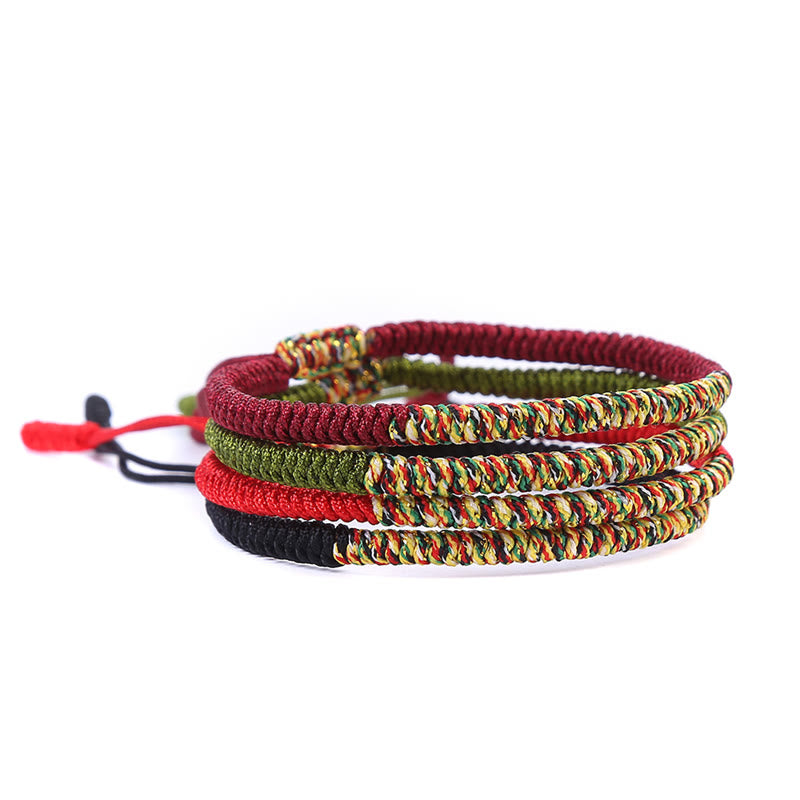 BWOOOH Tibetan Handmade Multicolor King Kong Knot Luck Strength Braided Bracelet  -  natural stone Tibetan bracelet for spir...