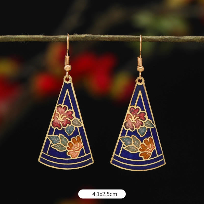 BWOOOH Lotus Butterfly Flower Alloy Copper Enlightenment Drop Earrings