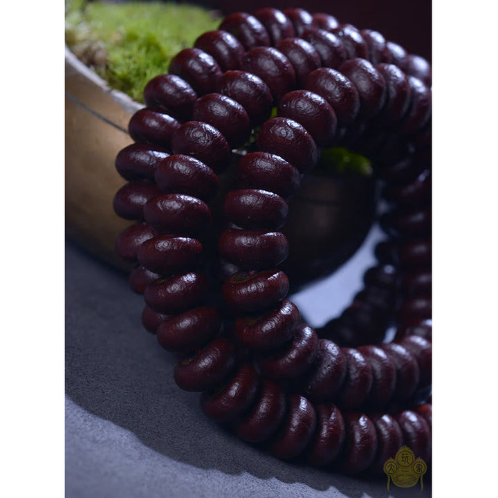 BWOOOH Natural Tibet 108 Mala Beads Purple Bodhi Seed Wealth Bracelet